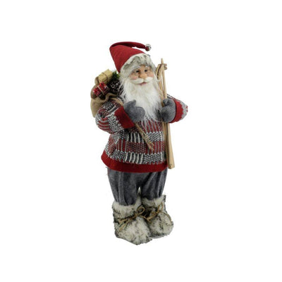 Pupazzo babbo Natale con sci – rosso e grigio Vacchetti