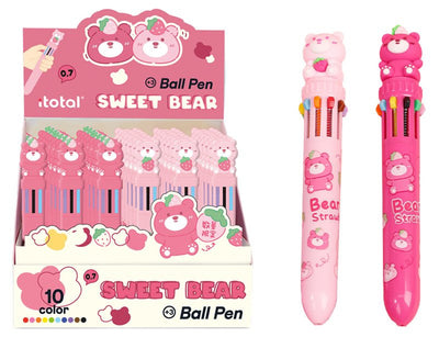 Penna multicolore Teddy Bear Sweet 10 colori display 36 pcs I-Total (Total Juggling Srl)