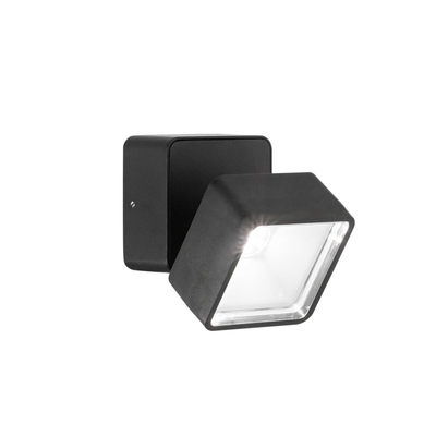 Lampada Da Parete Omega Ap Square Nero 4000K Ideal-Lux Ideal Lux