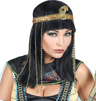 Widmann Parrucca Imperatrice Egiziana con Fascia per Testa Serpente con Perline