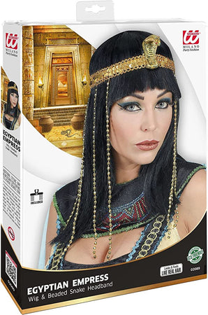 Widmann Parrucca Imperatrice Egiziana con Fascia per Testa Serpente con Perline