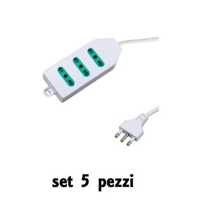 Set 5 Pezzi Multipresa Elettrica Bipasso Multi Prese 3 Posizioni Posti 25000w Casa, arredamento e bricolage > Materiale Elettrico > Multiprese e Avvolgicavo Trade Shop italia - Napoli, Commerciovirtuoso.it