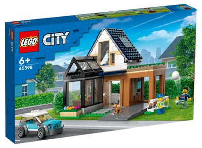 Villetta familiare e auto elettrica Lego