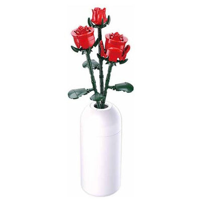 Costruzioni Sluban M38 B1101 04 FLOWER Triplo Stelo Rosa con vaso