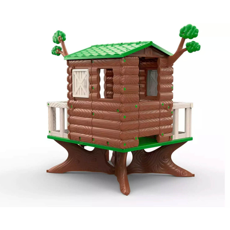 FEBER - Casa sull'albero, casa sull'albero, casetta per bambini da giardino, casetta a forma di albero con piccolo balcone, ideale per bambini dai 3 anni in su, famosa (800013533) Cosma