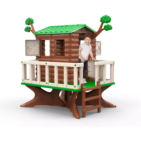 FEBER - Casa sull'albero, casa sull'albero, casetta per bambini da giardino, casetta a forma di albero con piccolo balcone, ideale per bambini dai 3 anni in su, famosa (800013533) Cosma