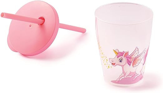 SNIPS Bicchiere con Cannuccia Unicorno Rosa 000853