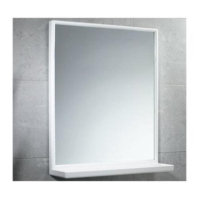 Gedy Specchio rettangolare cm 45x60 con mensola plastica Bianco