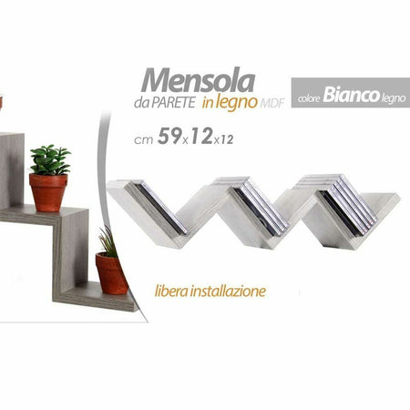 Mensola Parete Moderna Design Zig Zag Mensole Muro Scaffale 3 Ripiani  Bianco - commercioVirtuoso.it
