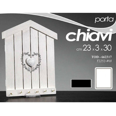 Portachiavi Da Parete Forma Casetta In Legno Bianco Con Cuore Stile Shabby Chic Casa, arredamento e bricolage > Arredamento > Portaoggetti Trade Shop italia - Napoli, Commerciovirtuoso.it