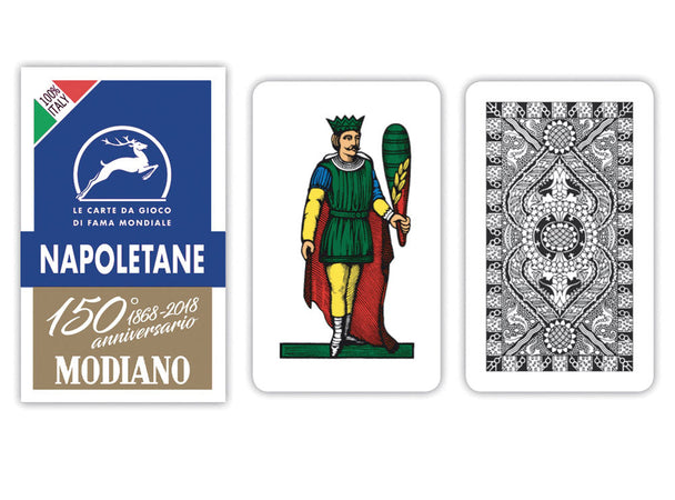 Carte da gioco Plastificate Napoletane Modiano 150° anniversario Blu 