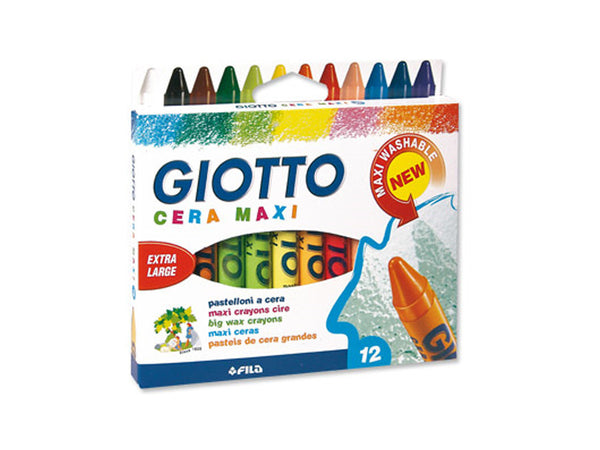 Pastelli Cera Maxi Giotto da 12 pezzi