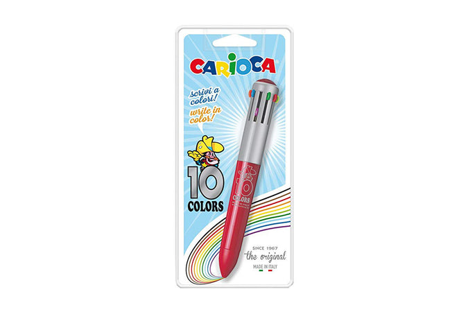 Penna a sfera 10 colori automatica e multicolore carioca bls.1