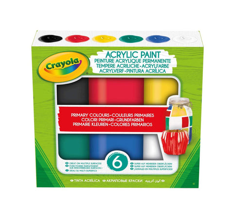 Set 6 Tempere Acriliche colori Primari Crayola