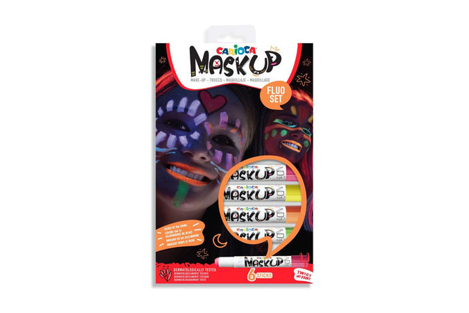 Colori Maskup per viso neon da 6 Carioca