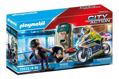 Poliziotto in moto e ladro Playmobil