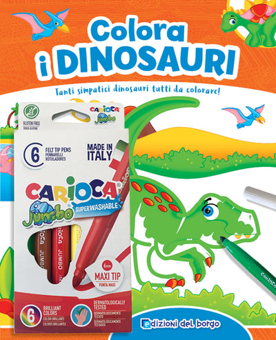 Libro Colora i Dinosauri + pennarelli