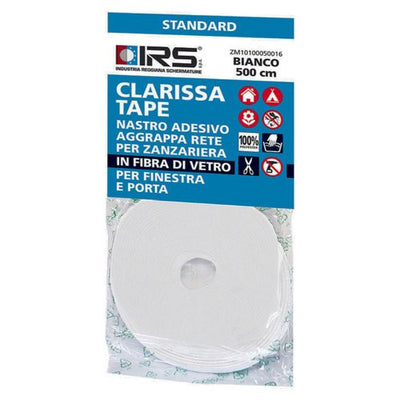 IRS Nastro adesivo zanzariere Attacca e Stacca CLARISSA Bianco 5000 x 8 mm