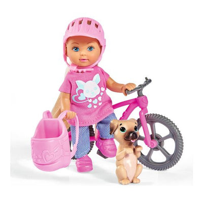Bambola Simba 105733273 EVI LOVE Holiday con bici e cagnolino
