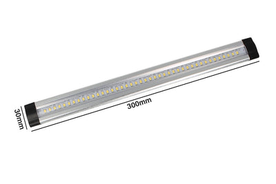 Lampada Barra Led in alluminio 300mm 3W 12V DC Bianco Neutro per Cucina Armadio Corridoio Mensola Vetrina Luci Notte