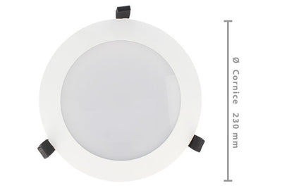 Lampada Faro Led Incasso Da Soffitto 38W Bianco Caldo Rotondo Per Negozio Diametro 230mm IP44 Ledlux