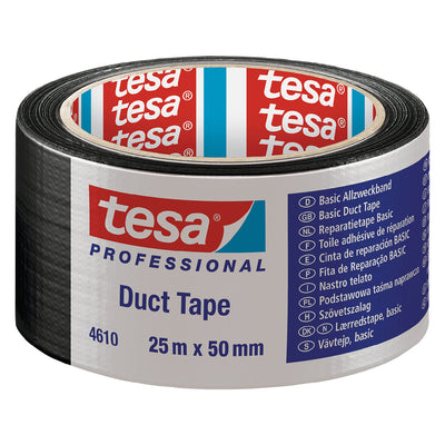 NASTRO TELATO 'DUCT TAPE 4610' mm 50 x mt. 25 - colore nero Tesa