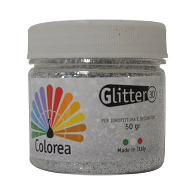 GLITTER IN POLVERE gr.50 - colore argento Colorea