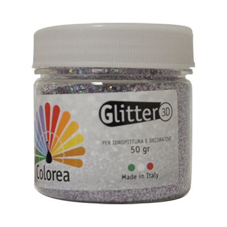 GLITTER PRISMATICI IN POLVERE gr.50 - colore argento