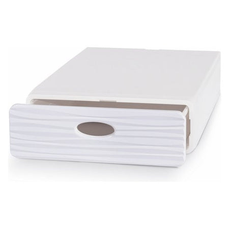 DOMOLIVING Cassetto Ordinatore QBOX WAVE SLIM Bianco - Organizza con Stile e Funzionalità