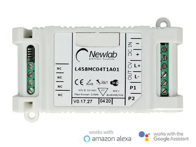 Newlab Led Dimmer PWM In Tensione Pulsante N.O. WiFi 12A 12V 24V 48V Compatibile Alexa Google Home