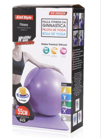 Palla Pilates Fitness Da Ginastica Yoga Grande 55cm Colore Assortito