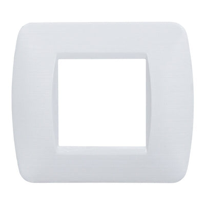 ETTROIT Placca Plastica Serie Space 2P Colore Bianco Satinato Compatibile Con Bticino Living Light
