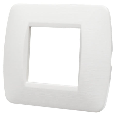 ETTROIT Placca Plastica Serie Space 2P Colore Bianco Satinato Compatibile Con Bticino Living Light
