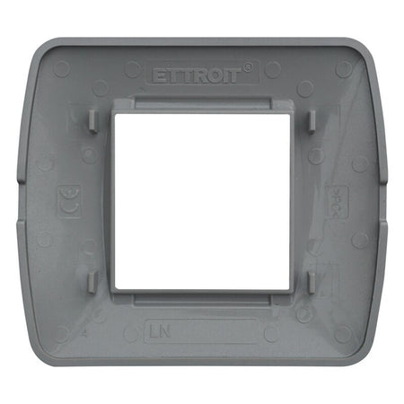 ETTROIT Placca Plastica Serie Space 2P Colore Silver Satinato Compatibile Con Bticino Living Light