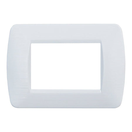 ETTROIT Placca Plastica Serie Space 3P Colore Bianco Satinato Compatibile Con Bticino Living Light