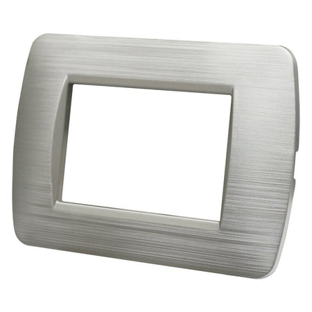 ETTROIT Placca Plastica Serie Space 3P Colore Silver Satinato Compatibile Con Bticino Living Light