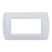 ETTROIT Placca Plastica Serie Space 4P Colore Bianco Satinato Compatibile Con Bticino Living Light
