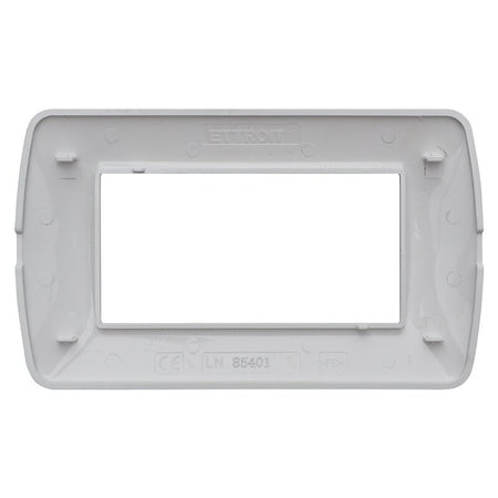 ETTROIT Placca Plastica Serie Space 4P Colore Bianco Satinato Compatibile Con Bticino Living Light