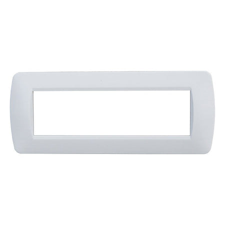 ETTROIT Placca Plastica Serie Space 7P Colore Bianco Satinato Compatibile Con Bticino Living Light