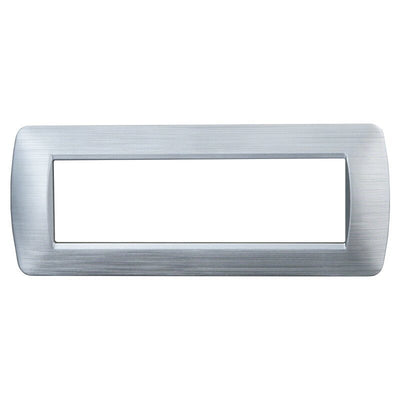 ETTROIT Placca Plastica Serie Space 7P Colore Silver Satinato Compatibile Con Bticino Living Light