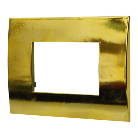 ETTROIT Placca Plastica Serie Venus 3P Colore Oro Lucido Compatibile Con Vimar Arke