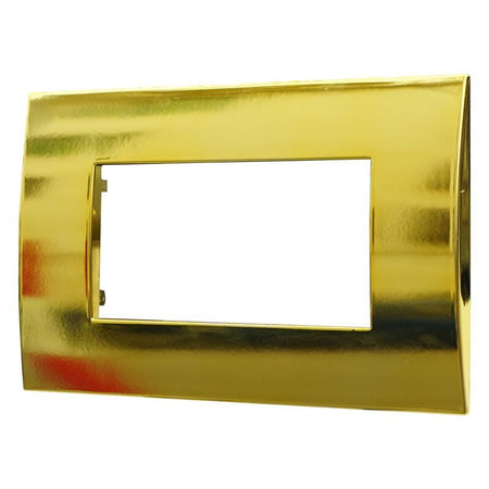 ETTROIT Placca Plastica Serie Venus 4P Colore Oro Lucido Compatibile Con Vimar Arke
