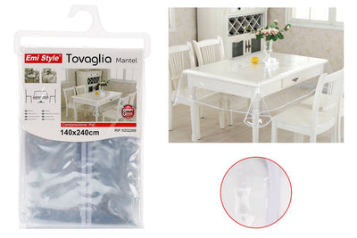 Tovaglia PVC Impermeabile Trasparente Rettangolare 140x240cm A2Zworld