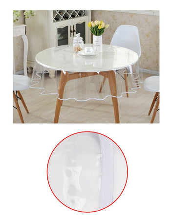 Tovaglia cerata rotonda in PVC trasparente, facile da pulire, 160 cm :  : Casa e cucina