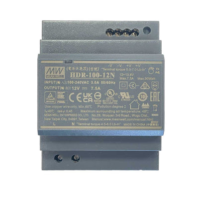 MeanWell HDR-100-12N Alimentatore Guida DIN 100W 12V 7,5A Input 220V e 110V