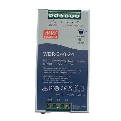 MeanWell WDR-240-24 Alimentatore Slim DIN Rail 240W 24V 10A Input 180-550V