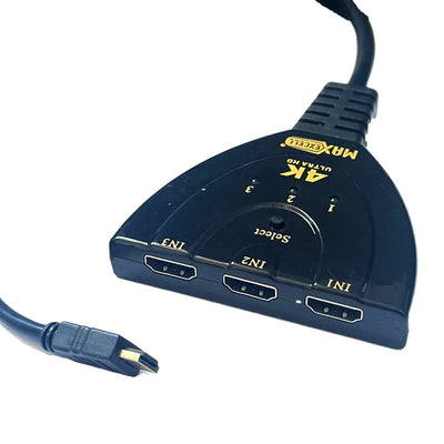 Switch Sdoppiatore HDMI 4K Con 3 Ingressi e 1 Uscita Con Cavo 50cm A2Zworld