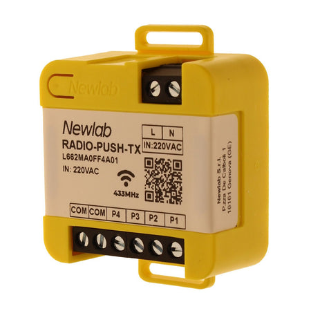 RADIO-PUSH-TX Trasmettitore RF Per Led Dimmer Radio Frequenza Comando Fino a 4 Pulsante di Qualsiasi Serie Civile Newlab