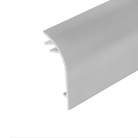 3 Metri Profilo Barra Alluminio Per Battiscopa 80X14mm Colore Silver Compasto Da Base Di Montaggio e Profilo a Vista Ledlux