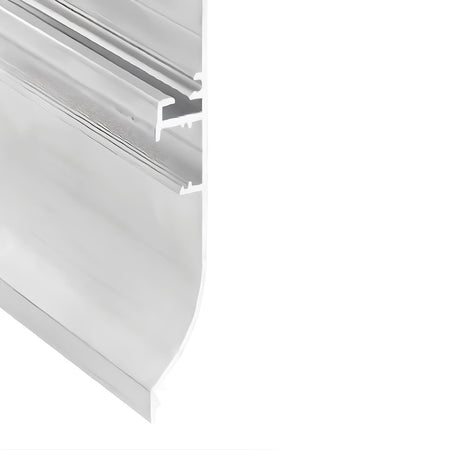 3 Metri Profilo Barra Alluminio Per Battiscopa 80X14mm Colore Silver Compasto Da Base Di Montaggio e Profilo a Vista Ledlux